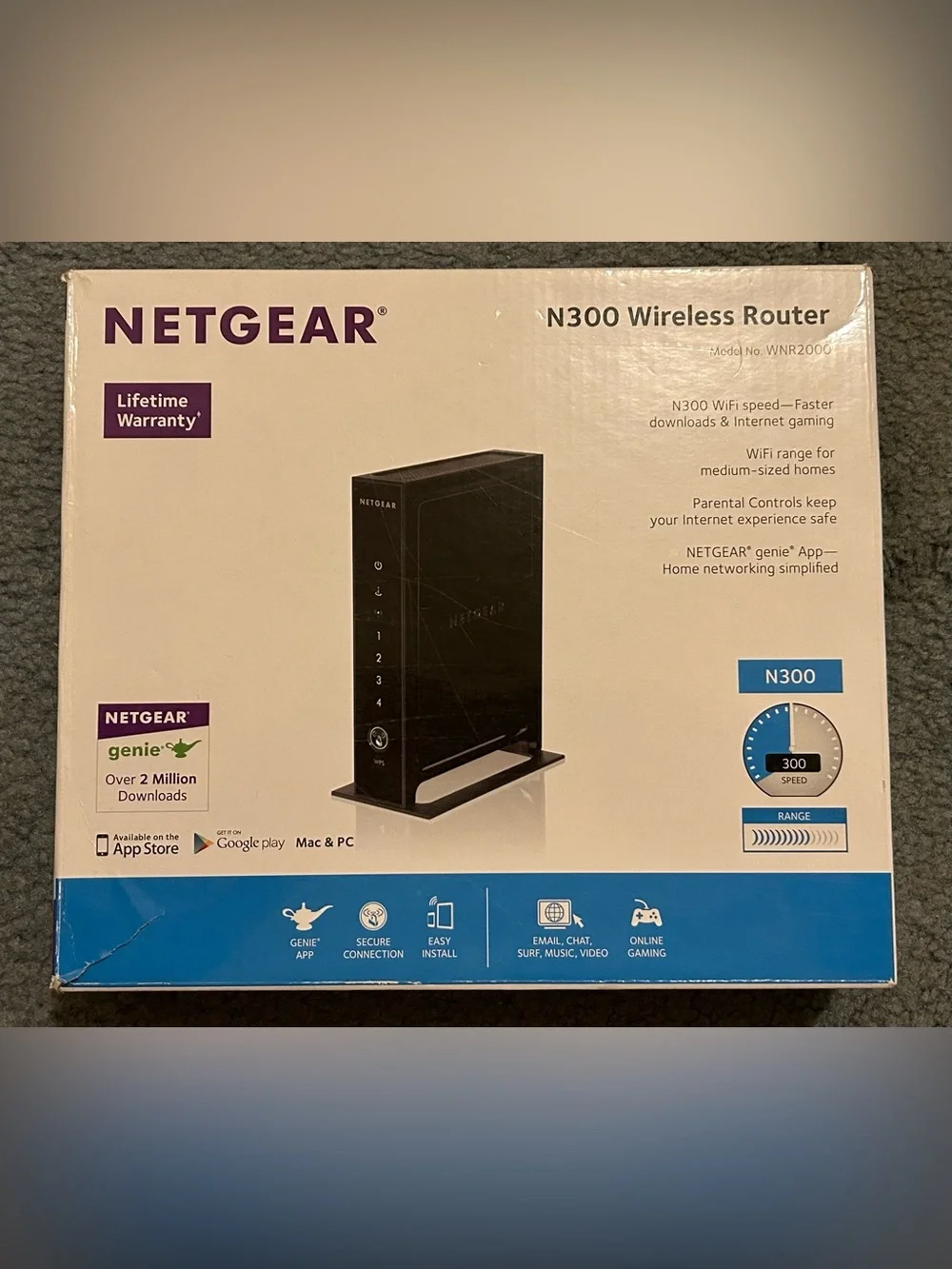 Netgear Black N300 Vertical Wireless Router